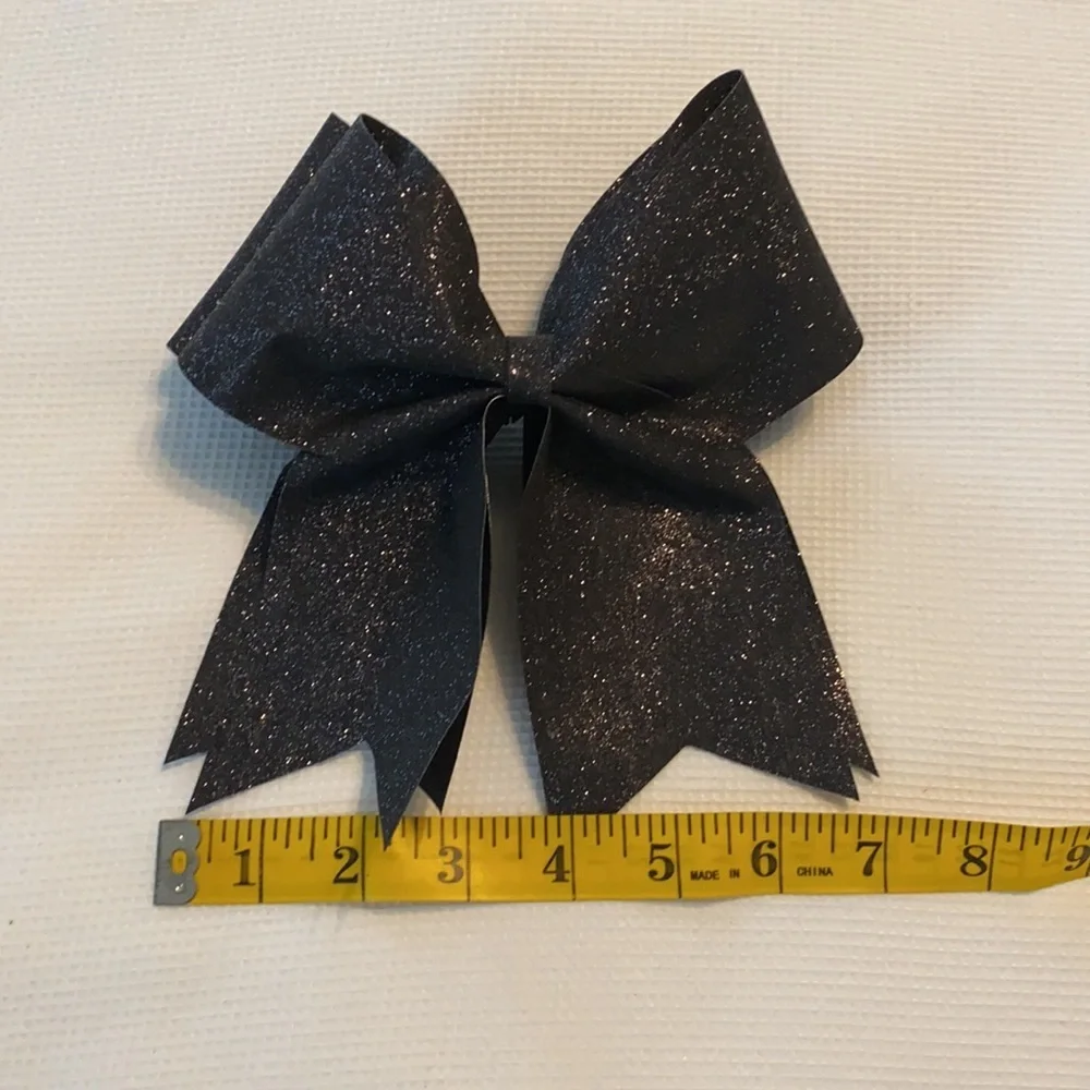 Cheerleader black sparking bow bundle with 2